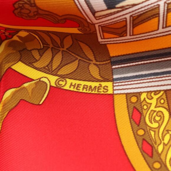 HERMES Red Silk Scarf - Picture 2 of 3